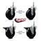 Service Caster 4 Inch Soft Rubber 38 Inch Threaded Stem Caster Set 2 Brakes SCC SCC-TS20S414-SRS-381615-2-PLB-2 - alternate 3